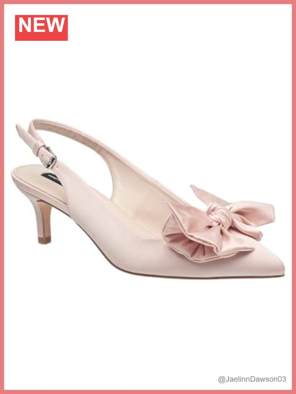 Pointed Toe Satin Bow Kitten Heel Pumps Slingback Dress Shoes Cushioned Comfort